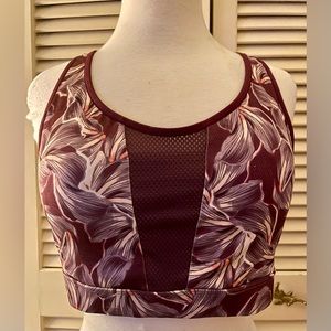*EUC* Champion C9 / Purple Floral & Mesh Panel Strappy Racerback Sports Bra / XL